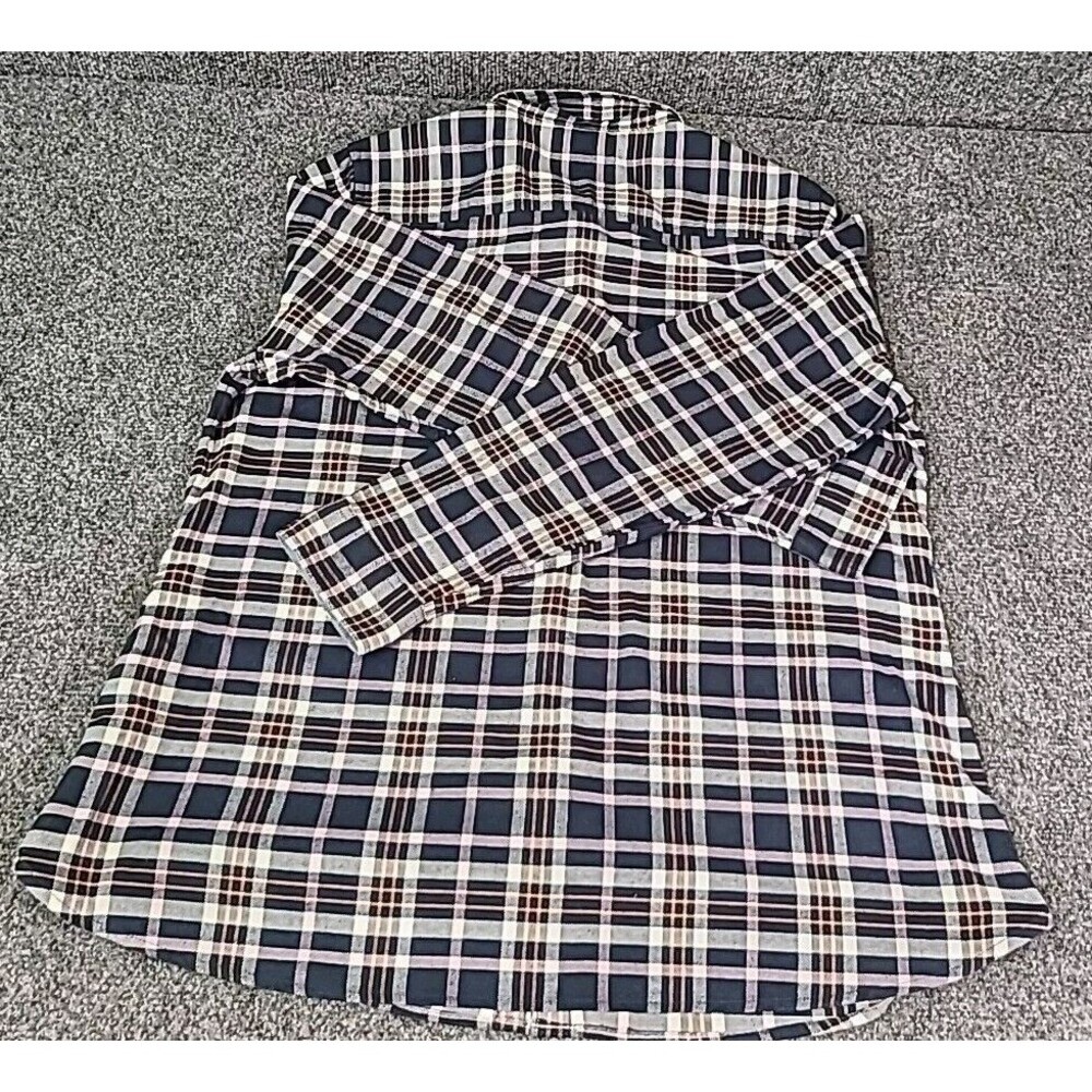 LL BEAN Shirt Womens Large Button Up Top Plaid Long Sleeve Blue/Pink Flannel - Picture 8 of 8